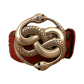 Tambora Rojo con hebilla serpiente plata