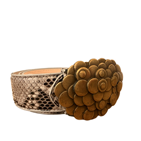 Tambora Natural con hebilla moneda dorada