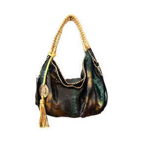 Java marrón, verde metalizado y cobre